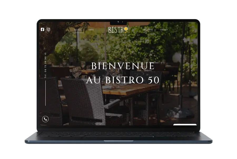 Refonte site web Bistro 50 restaurant à Gujan