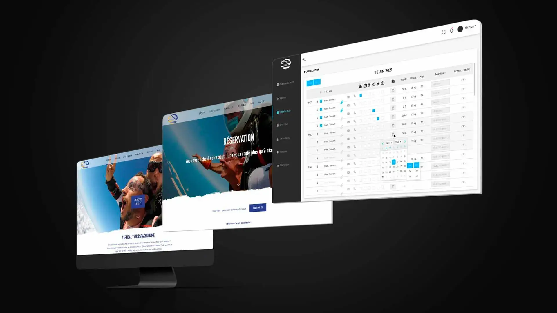 développement d'une plateforme de réservation pour une société de loisirs