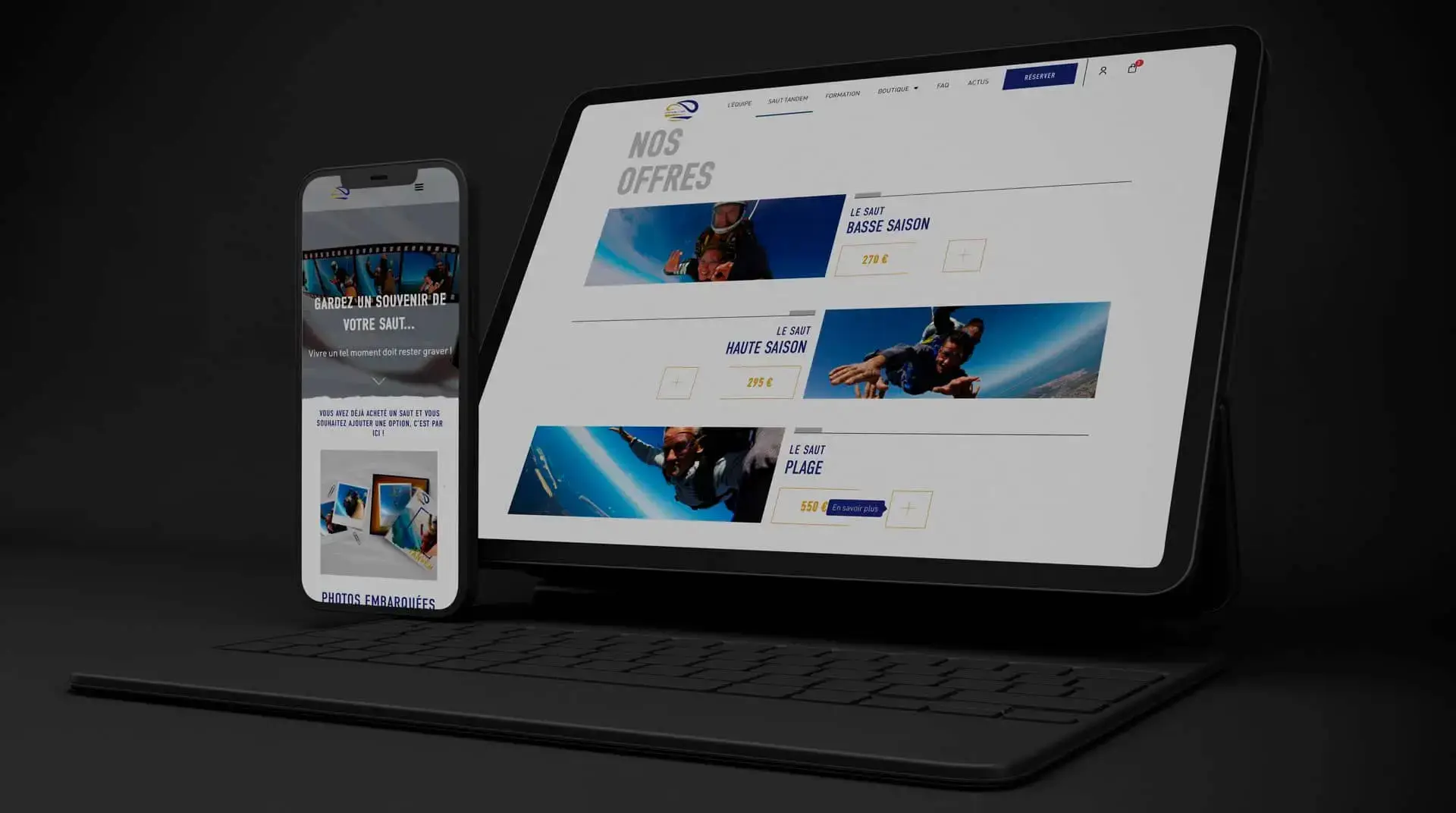 développement d'une plateforme de réservation pour une société de loisirs